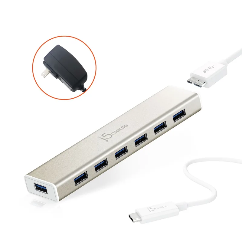 J5create - USB-C 7-Port Hub - EU/UK