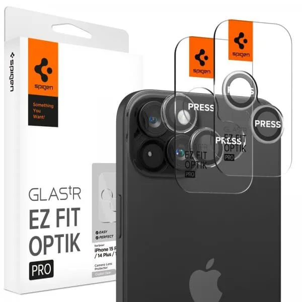 Spigen iPhone 15/iPhone 15 Plus Kameralinsskydd GLAS.tR
