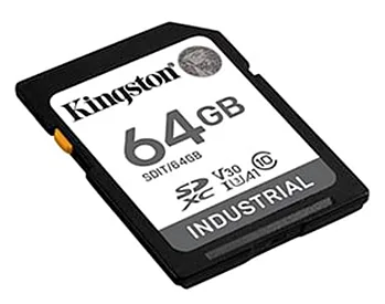 Secure Digital SDXC 64 GB Kingston Industrial pSLC, 100 MB/sek läs, Class 10, UHS-I U3, V30, A1