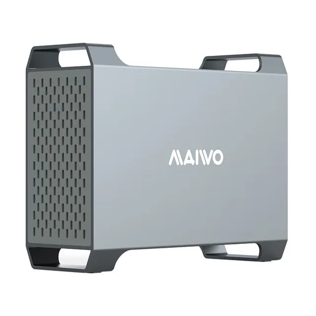MAIWO K35282C USB-C 3.1 Extern Kabinett Aluminium för 2x 3.5" SATA HDD