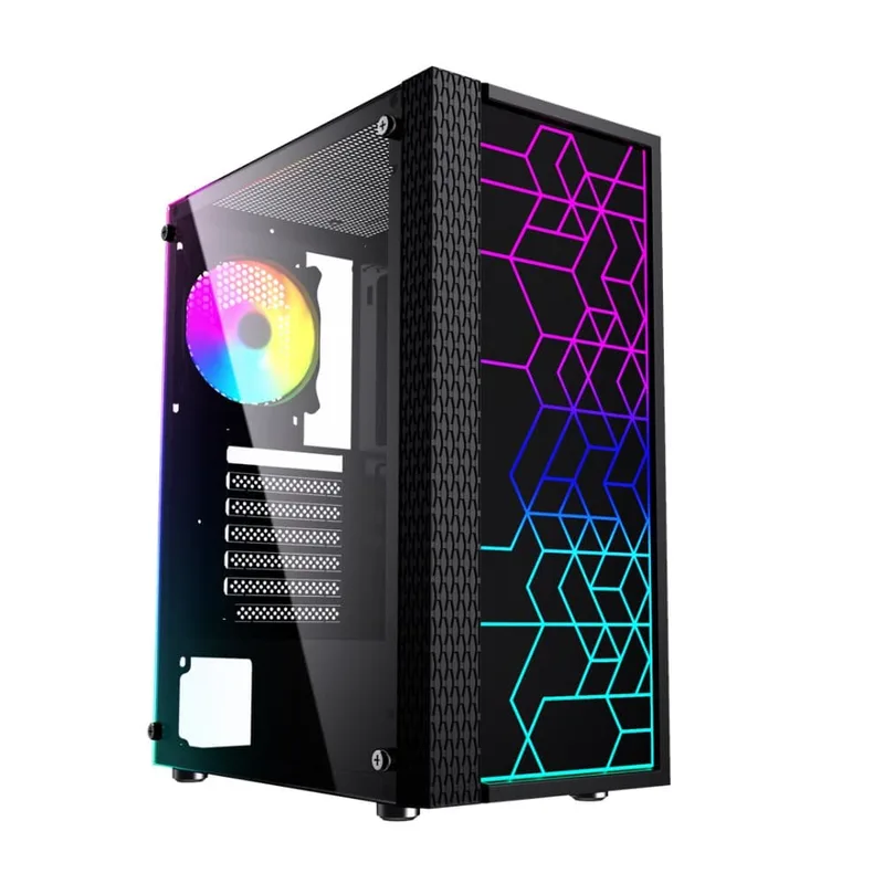 Gembird Fornax 2500 ARGB Gaming ATX datorchassi. Midi-tower. Bakgrundsbelysning. Svart