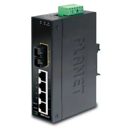 PLANET ISW-511T nätverksswitch, ohanterad L2, Fast Ethernet (10/100), svart