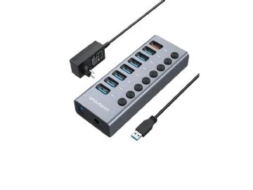 Graugear USB-HUB 7x USB 3.0-portar + 1 USB-snabbladdare i detaljhandeln