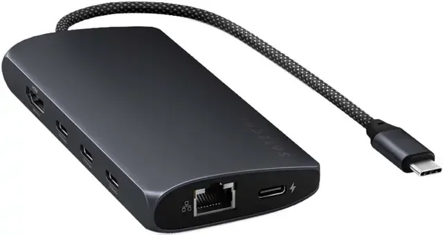 Satechi USB-C 8K Ethernet V3 Multiport USB-hubb (Midnight)