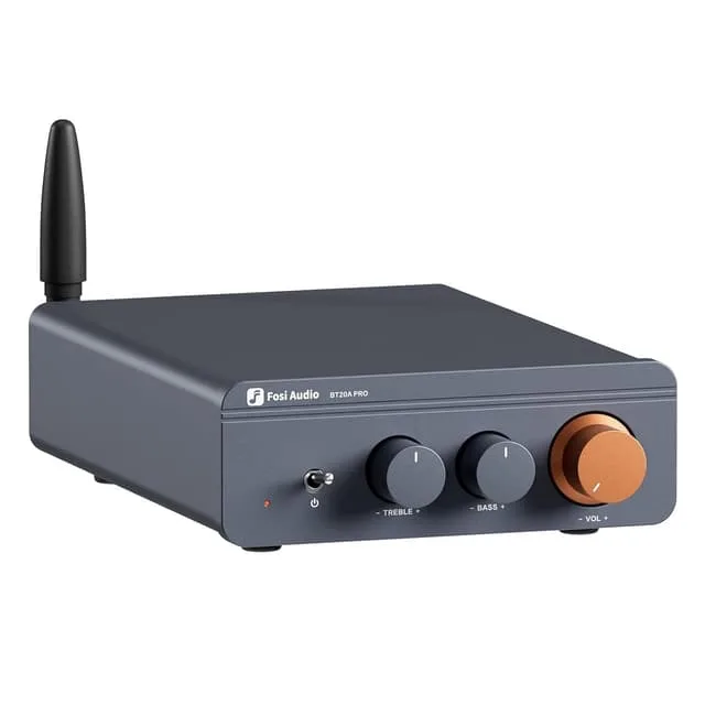 Fosi Audio Bluetooth 5.0 stereoförstärkare med volym-, bas- och diskantkontroll