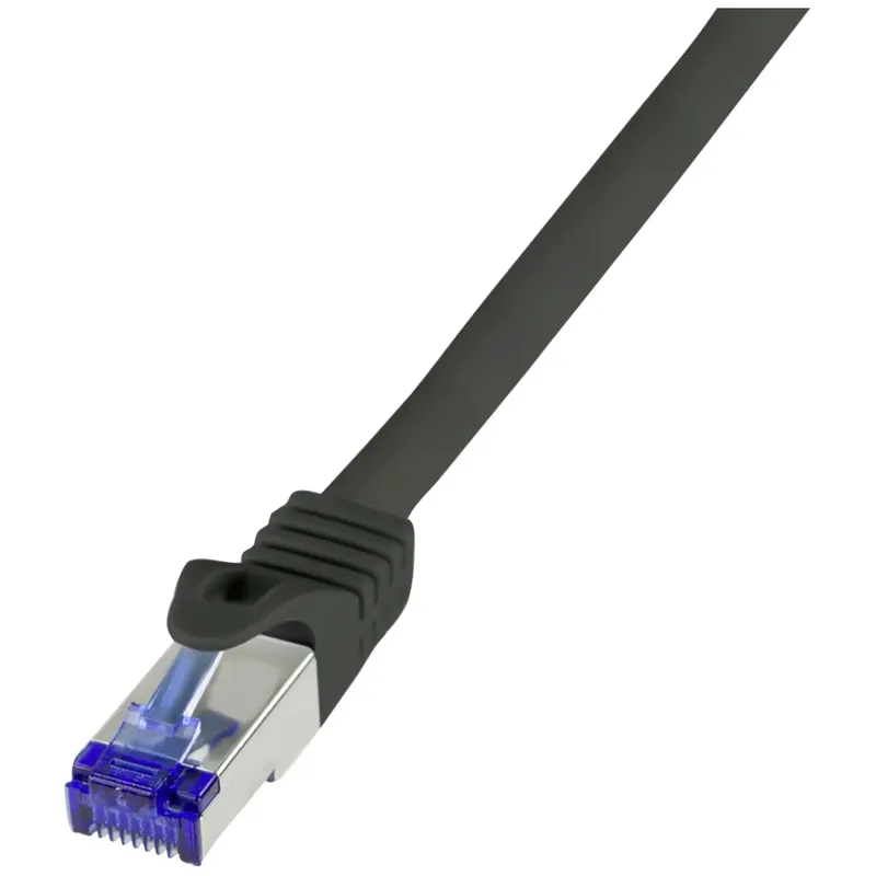 LogiLink C6A103S RJ45 Nätverkkabel, Patchkabel CAT 6A S/FTP 15.00 m Svart 1 st