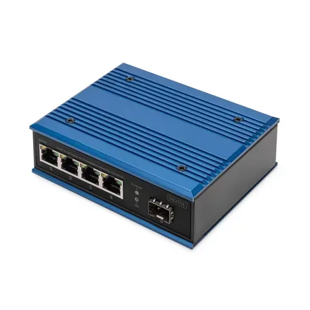 Digitus industriell switch, 4 portar Gigabit Ethernet, ohanterad