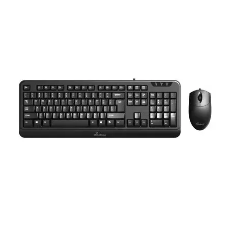 MediaRange MROS108-GR tangentbord och mus, USB, QWERTY, tyskt, svart