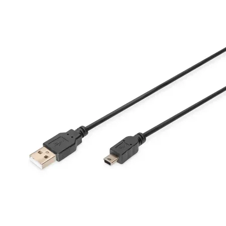 Digitus AK-300130-018-S USB-kabel USB 2.0, 1,8 m, USB-A till mini-USB B, svart