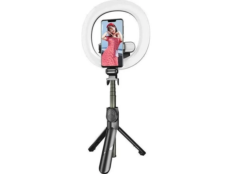 Selfie stick/stativ Puluz med LED ljusring