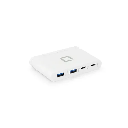 Dicota USB-C Portable Hub 4-in-1, vit, 100 W strömförsörjning