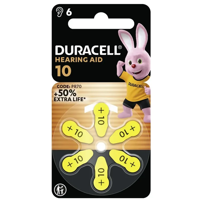 Duracell EasyTab 10 (PR70) hörapparatbatteri 6 st
