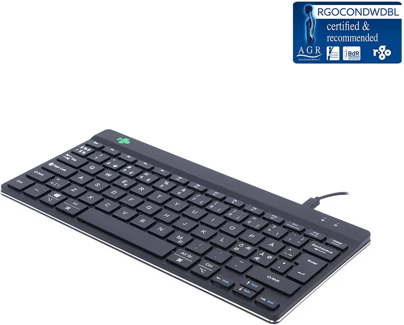 R-Go Compact Break -ergonomisk tangentbord, svart