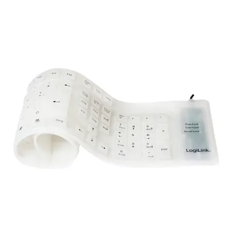LogiLink flexibelt vattentätt tangentbord med tysk QWERTZ-layout
