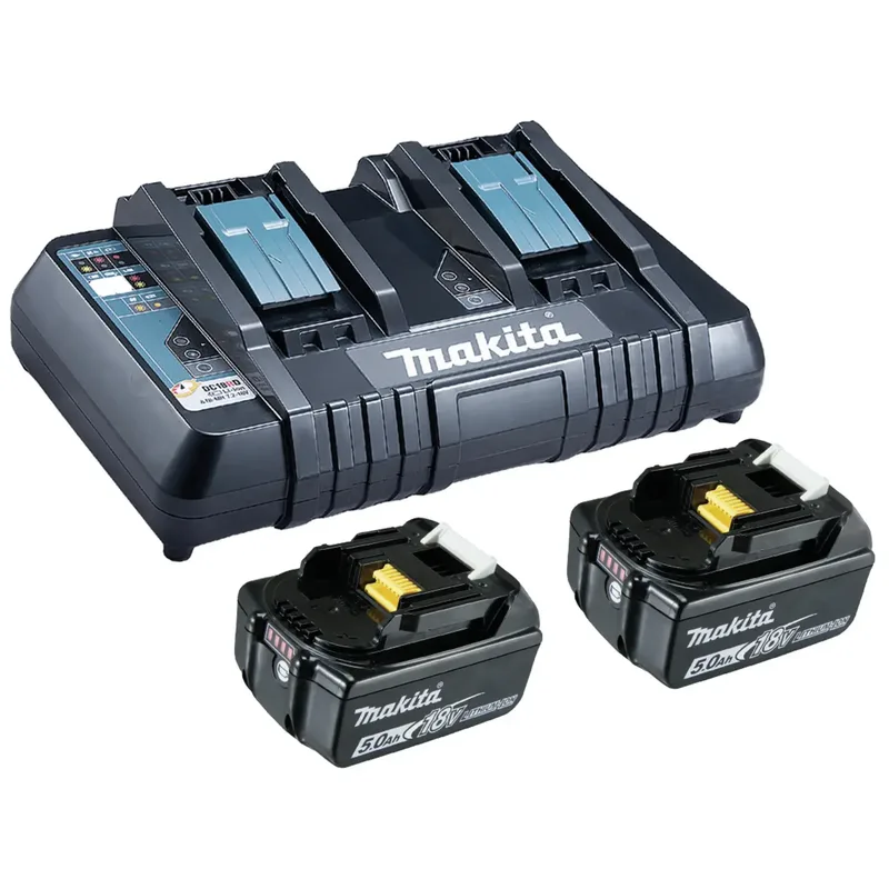 Makita 199482-2 BL 1850B + DC18RD Verktygsbatteri och laddare 18 V 5 Ah Li-Ion