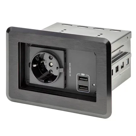 StarTech.com Conference Table Power Center with 1x CE Certified Schuko AC Outlet & 2x USB BC 1.2, Re