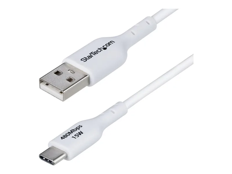 StarTech.com 3 m vit USB-A till USB-C-laddningskabel