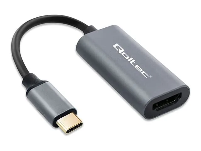 Qoltec adapter USB-C hane till HDMI hona, 17 cm, 4K 60 Hz