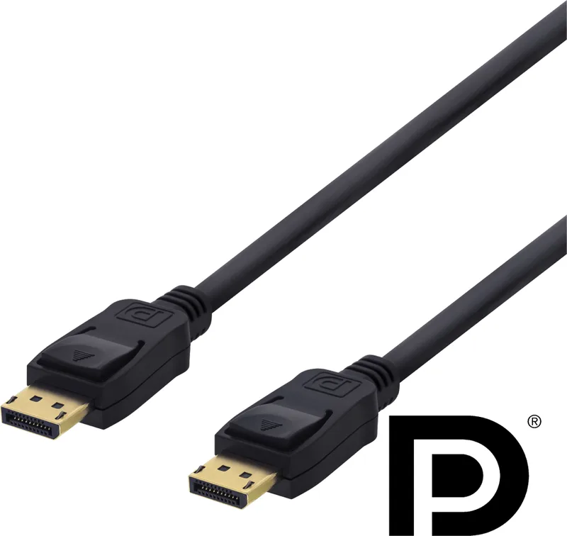 DELTACO DisplayPort 1.2-kabel, hane till hane, 2 m, 4K, svart