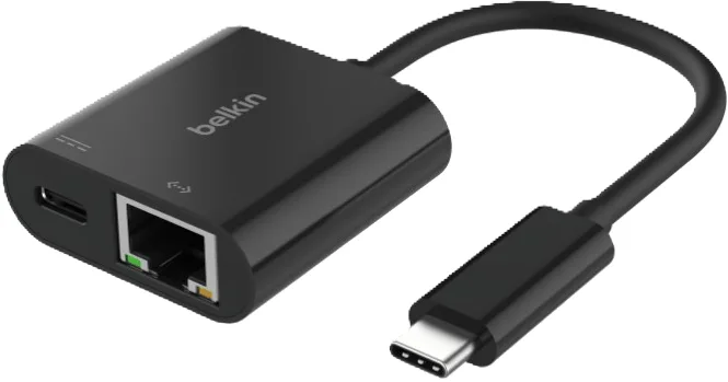 Belkin Adapter USB-C till USB-C/Ethernet Svart 100W