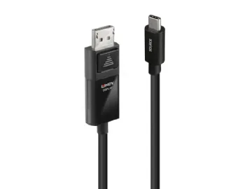 Lindy 43342 videokabel adapter 2 m USB Type-C DisplayPort Sort