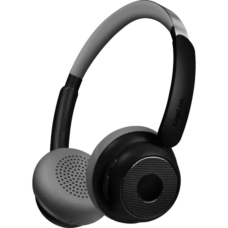 LogiLink BT0072 Over Ear hörlurar Bluetooth Svart Headset Datorer