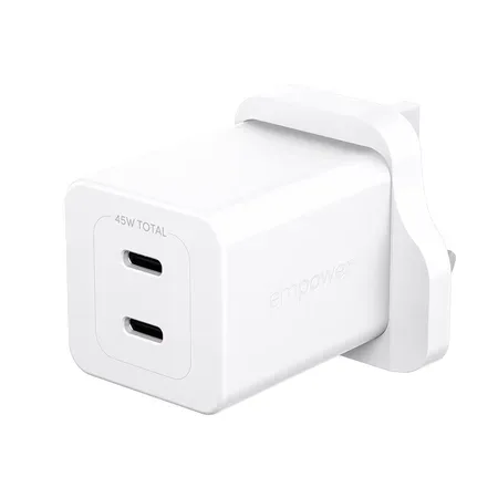 PanzerGlass empower by Turbo 45W dual-laddare inkl. 2 x USB-C, vit