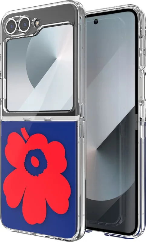 Samsung Galaxy Flip6 Marimekko Dual Layer-fodral (blå/röd)