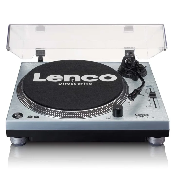 Lenco L-3809ME Direktdriven skivspelare med USB / PC-kodning Metallisk blå
