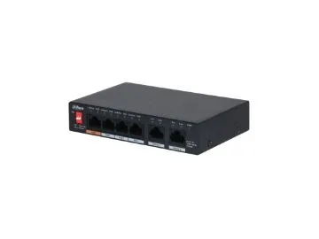 Dahua Technology PFS3006-4GT-60-V2, Gigabit Ethernet (10/100/1000), Strömförsörjning via Ethernet (PoE) stöd, Monteringsbar på väggen
