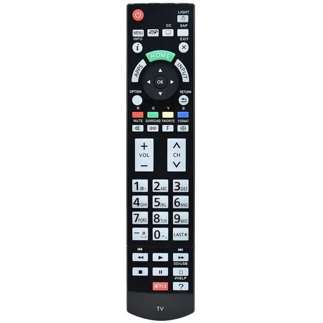 MTK TV-fjärrkontroll till Panasonic TV N2QAYB000862 med Easy to Use-knapp