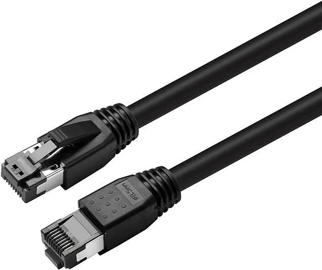 MicroConnect CAT8.1 S/FTP skärmad nätverkskabel 0,5 m, svart, LSZH