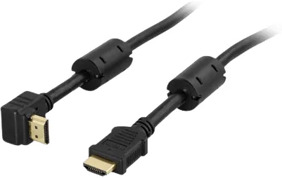 DELTACO HDMI 1.4-kabel, vinklad, svart, 2 m