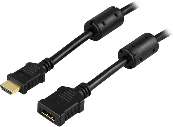 DELTACO HDMI förlängningskabel ha-ho Svart 1 m