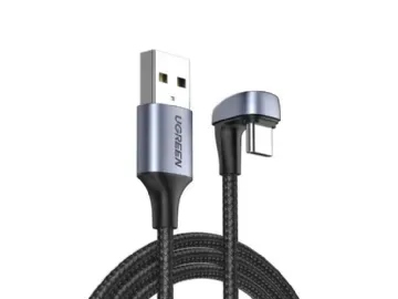 Ugreen 70313, 1 m, USB A, USB C, USB 2.0, Svart, Grå