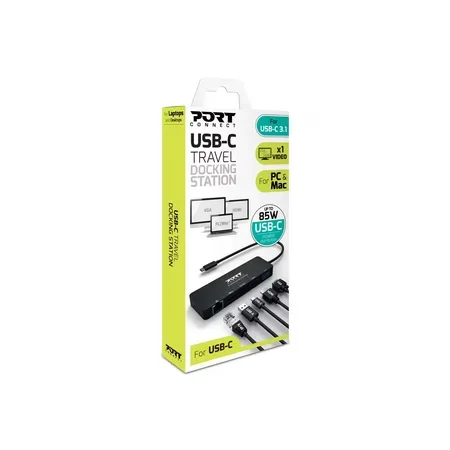 PORT connect Docking Type C Travel 1 x 4K dockningsstation