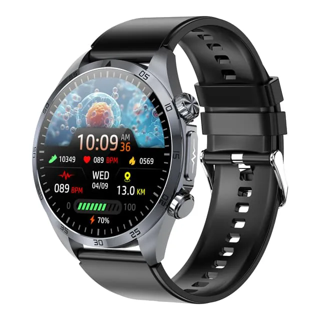 INF Smartwatch med avancerad hälsoövervakning Svart