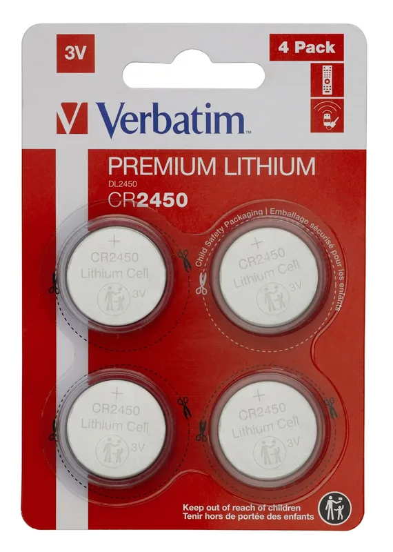 Verbatim litiumbatteri CR2450, 4-pack