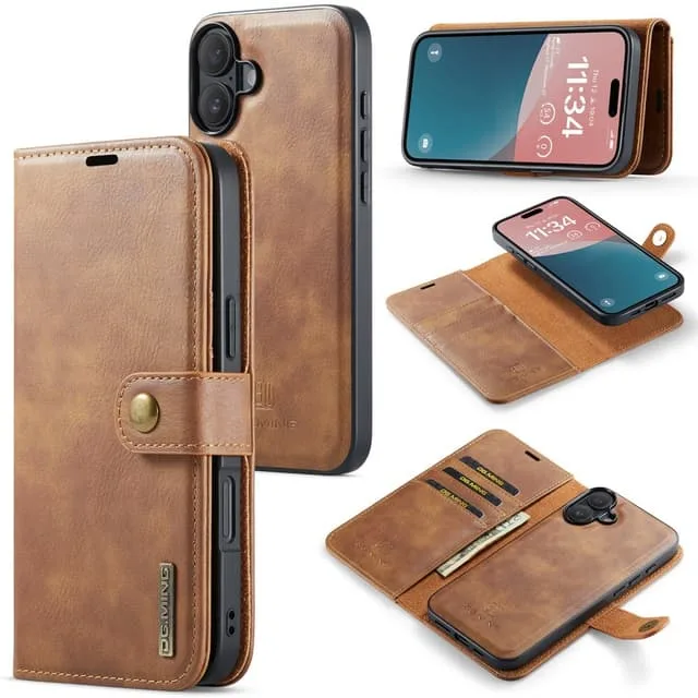 DG MING iPhone 16 Plus 2-i-1 Magnet Plånboksfodral