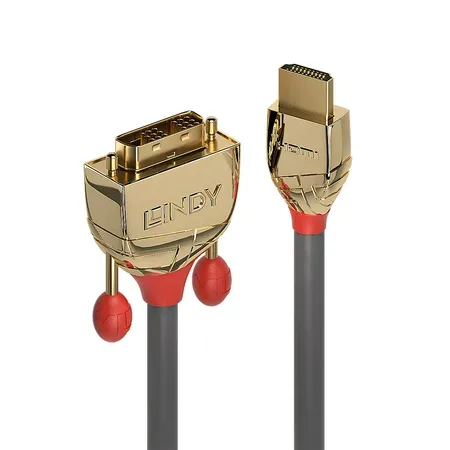 Lindy 36198 videokabel adapter 10 m HDMI Type A (Standard) DVI-D Grå