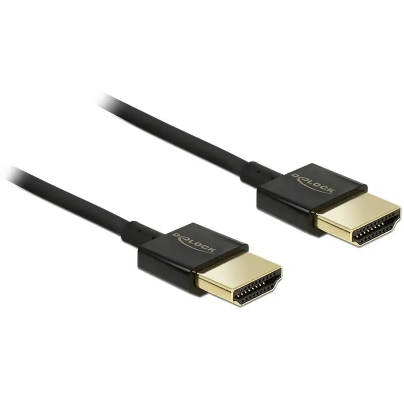 DeLOCK High Speed HDMI-kabel med Ethernet, HDMI-A hane till hane, 2 m