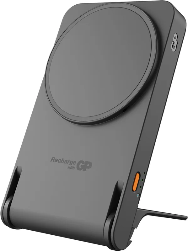 GP Batteries GP Magnetic Safe 2-in-1 trådlös powerbank, 5000 mAh, svart