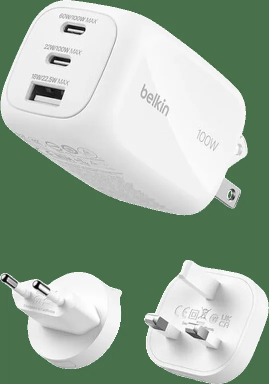 Belkin Väggladdare GaN USB-C 100W PD med