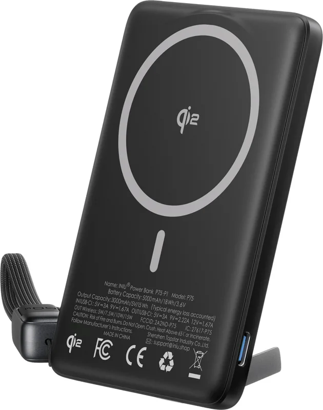 INIU MagPro Slim Powerbank 5000 mAh Svart