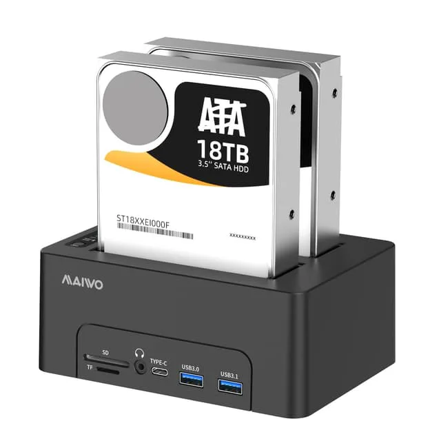 MAIWO HDD USB-C Dubbel dockningsstation