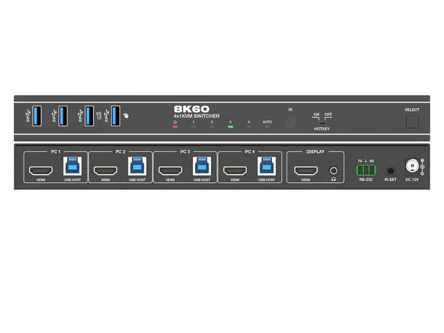NÖRDIC HDMI 8K60Hz KVM-switch 4 till 1