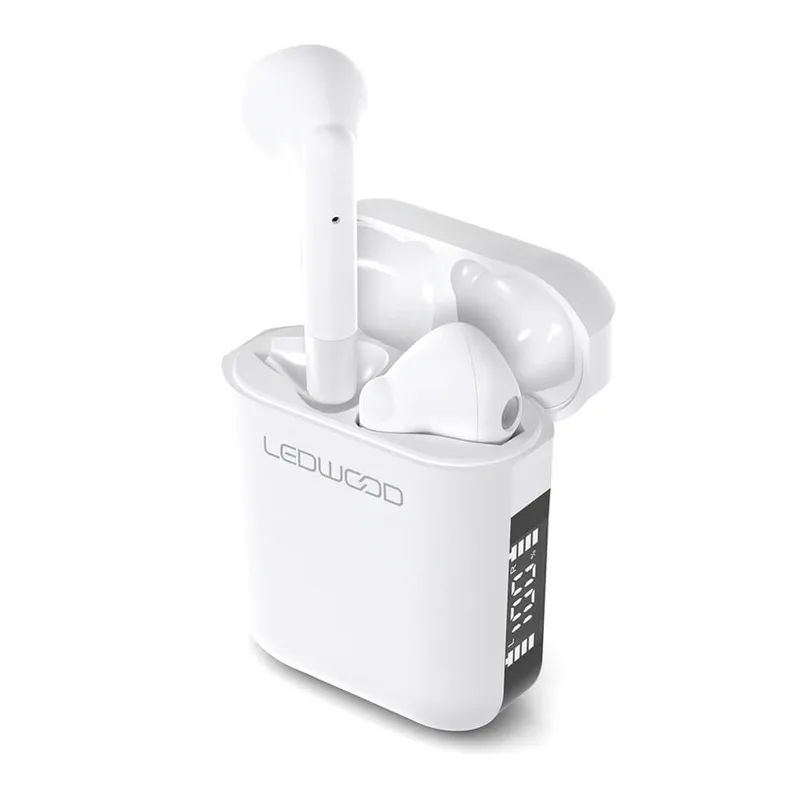 LEDWOOD Hörlur Apollo TWS True Wireless In-Ear Vit Mic