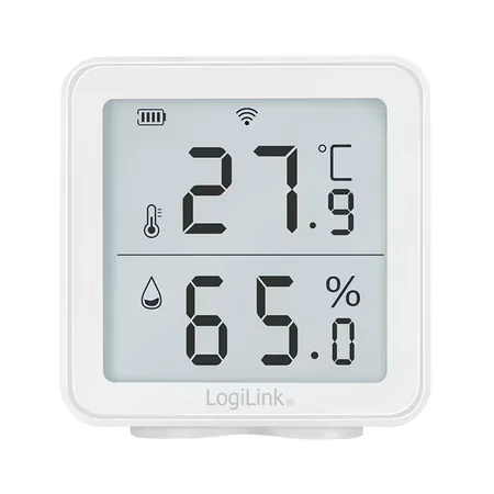LogiLink SC0116 digital hygrometer för inomhusbruk, vit