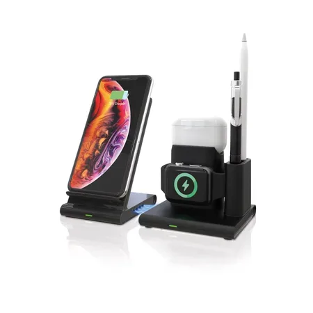 RealPower ChargeAIR Connect trådlös laddare för smartphone, smartwatch och surfplatta svart