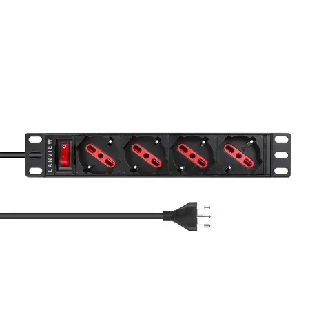 Lanview 1U 10-tums PDU med 4 uttag, typ F/J